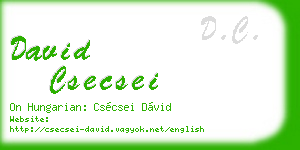 david csecsei business card