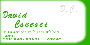 david csecsei business card
